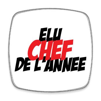 Elected Chef of the Year - Square fridge magnet - white - Front