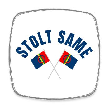 Proud Sami – Drapeaux croisés - Magnet carré - blanc - Devant