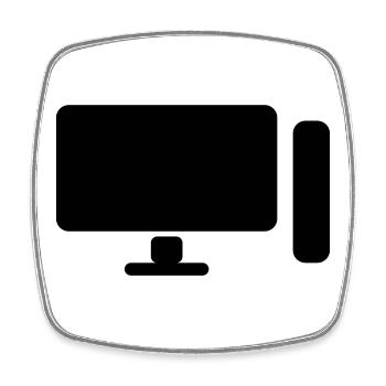 Minimal PC Setup Icon – Gamer Design - Viereckiger Kühlschrankmagnet - Weiß - Vorne