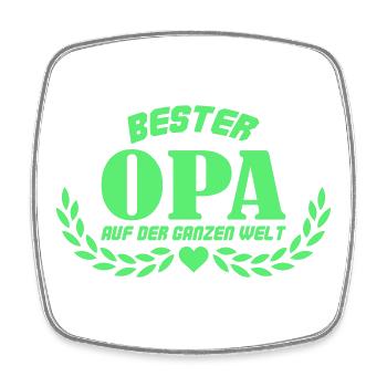 Bester Opa auf der ganzen Welt - Viereckiger Kühlschrankmagnet - Weiß - Vorne