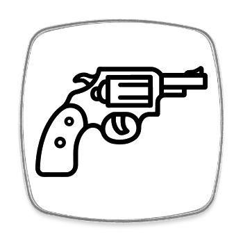 Revolver - Square fridge magnet - white - Front