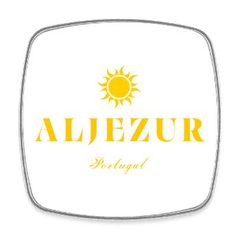 Écusson du Soleil d’Aljezur Portugal - Magnet carré - blanc - Devant