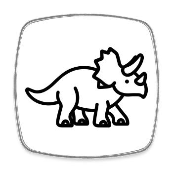 triceratops - Magnet carré - blanc - Devant