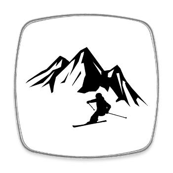 Skieurs de montagne - Magnet carré - blanc - Devant