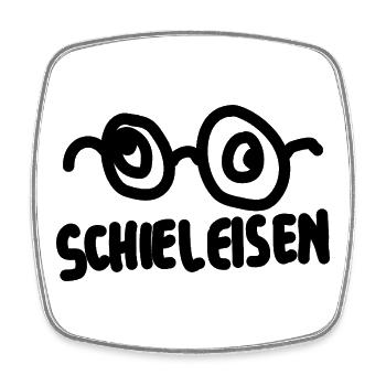 Brille Schieleisen Spruch - Viereckiger Kühlschrankmagnet - Weiß - Vorne