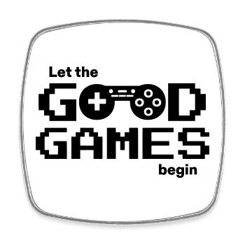 Let the good games begin – Pixel-Controller - Viereckiger Kühlschrankmagnet - Weiß - Vorne