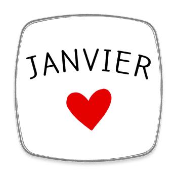 Future maman Janvier – Bébé en route ❤️ - Magnet carré - blanc - Devant