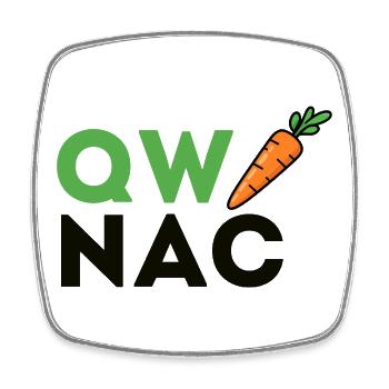 QW NAC Carrot – Grüner Akzent für Insider - Viereckiger Kühlschrankmagnet - Weiß - Vorne