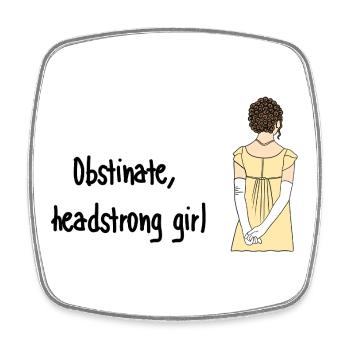 Stur & Stur – Jane Austen Zitat - Viereckiger Kühlschrankmagnet - Weiß - Vorne