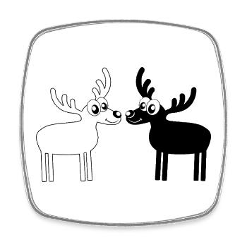 Elks - Square fridge magnet - white - Front