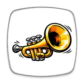 Retro Trompete Illustration Musiker Motiv - Viereckiger Kühlschrankmagnet - Weiß - Vorne