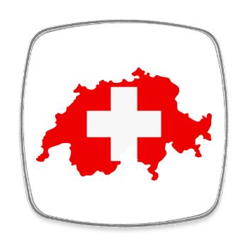 Schweizer Karte mit Flagge - Viereckiger Kühlschrankmagnet - Weiß - Vorne