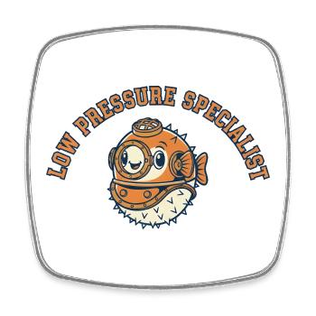 Poisson-globe spécialiste de basse pression - Magnet carré - blanc - Devant
