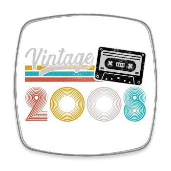 2008 Vintage Rétro Cadeau d’anniversaire - Magnet carré - blanc - Devant