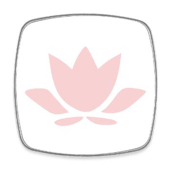 Fleur de lotus, symboles de yoga fleur de lotus, rose pastel - Magnet carré - blanc - Devant