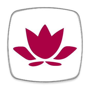 Lotusblume Lotusblüte Yoga Symbole  - Viereckiger Kühlschrankmagnet - Weiß - Vorne