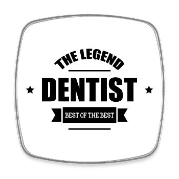 The Legend Dentist Typographic - Magnet carré - blanc - Devant