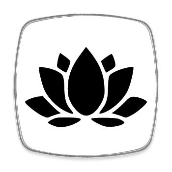 Lotus Flower Lotus Flower Floral Icons Black - Square fridge magnet - white - Front