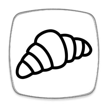 croissant - Magnet carré - blanc - Devant
