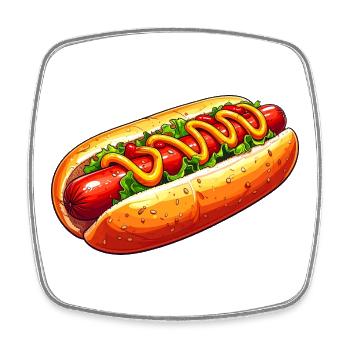 Hot Dog - Square fridge magnet - white - Front