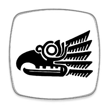 Schwarzer Vogelkopf - Viereckiger Kühlschrankmagnet - Weiß - Vorne