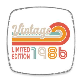 Geburtstag 1986 Geboren 1986, 40 Jahre alt - Viereckiger Kühlschrankmagnet - Weiß - Vorne