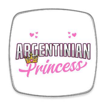 Argentinian Princess Pink Hearts Crown Design - Viereckiger Kühlschrankmagnet - Weiß - Vorne