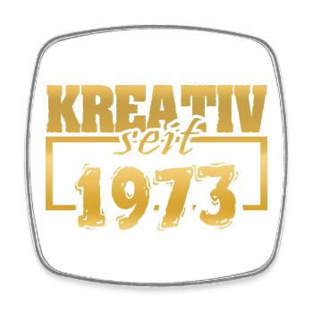 1973 - Viereckiger Kühlschrankmagnet - Weiß - Vorne