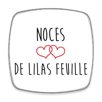 Noces de Lilas 63 ans de mariage - Magnet carré - blanc - Devant