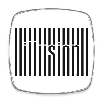Art textuel du code-barres d’illusion - Magnet carré - blanc - Devant