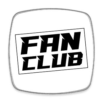 Fan Club - Viereckiger Kühlschrankmagnet - Weiß - Vorne