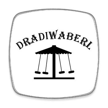 Dradiwaberl – Austrian dialect carousel - Square fridge magnet - white - Front