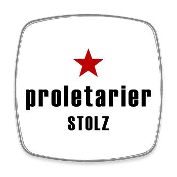 Proletarier Stolz mit rotem Stern - Viereckiger Kühlschrankmagnet - Weiß - Vorne