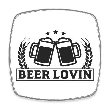 Chopes de bière Love Beer Toasts Célébrations de fête - Magnet carré - blanc - Devant