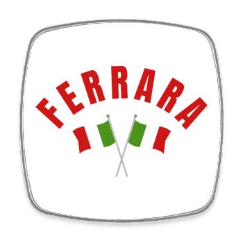 Emblem der Ferrara-Italien-Flaggen - Viereckiger Kühlschrankmagnet - Weiß - Vorne