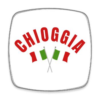 Chioggia Crossed Italian Flags - Square fridge magnet - white - Front
