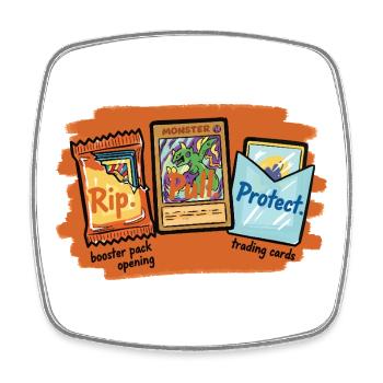 Rip Pull Protect Sammelkarten-Boosterpack-Öffnung - Viereckiger Kühlschrankmagnet - Weiß - Vorne