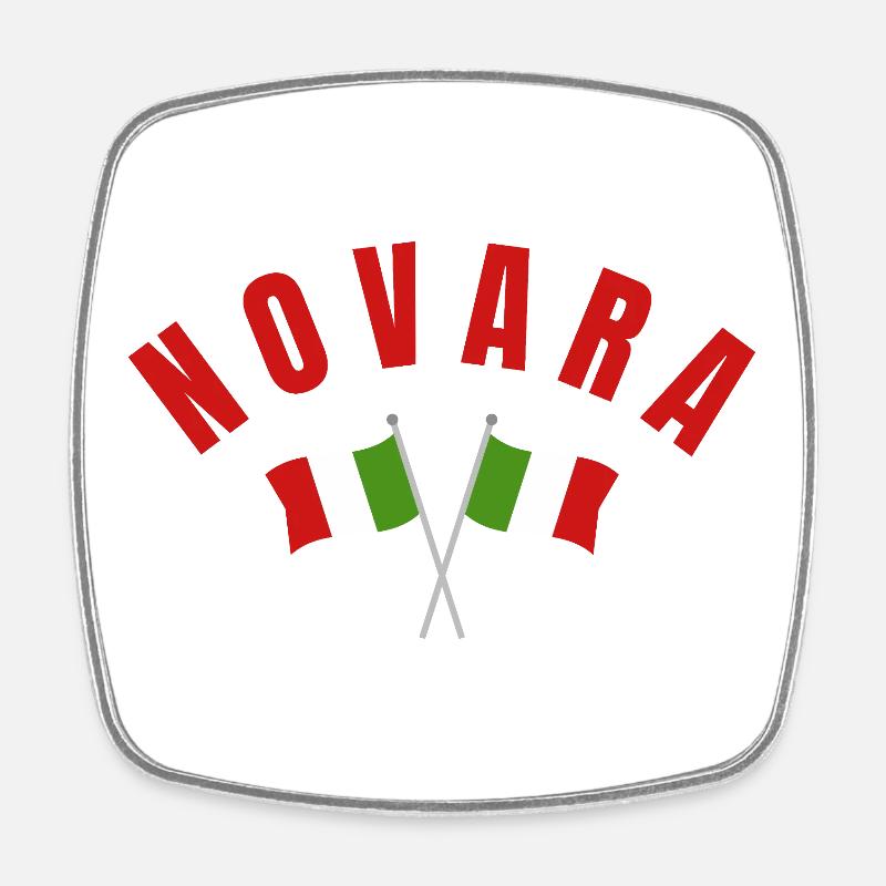 Novara Crossed Italian Flags  - Square fridge magnet - white