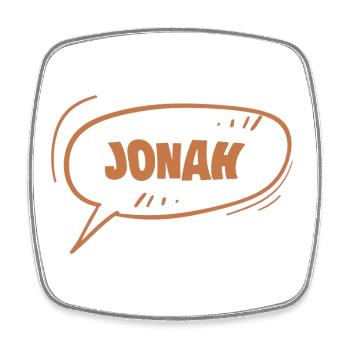 Vorname Jonah - Viereckiger Kühlschrankmagnet - Weiß - Vorne