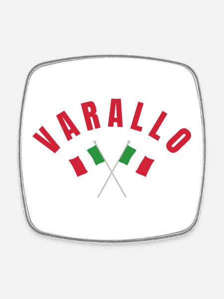 Varallo Italian Crossed Flags  - Square fridge magnet - white