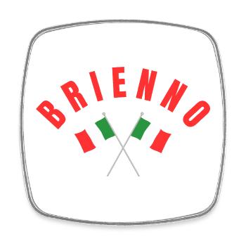 Brienno a traversé les drapeaux italiens - Magnet carré - blanc - Devant