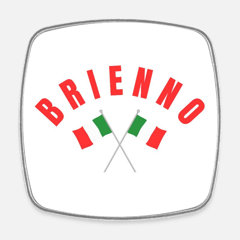 Brienno Crossed Italian Flags  - Square fridge magnet - white
