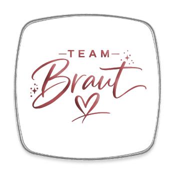 Team Brat Herzschrift Logo - Viereckiger Kühlschrankmagnet - Weiß - Vorne