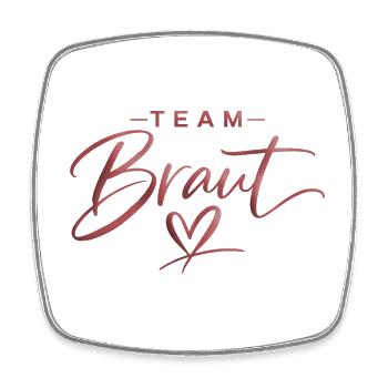 Bridal Team Heart Font Design - Square fridge magnet - white - Front