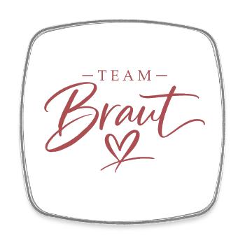 Team Braut Herz Script - Viereckiger Kühlschrankmagnet - Weiß - Vorne