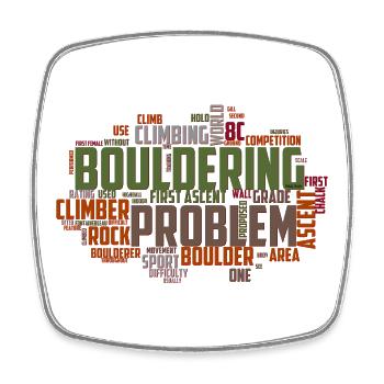 Boulder Word Cloud - Square fridge magnet - white - Front