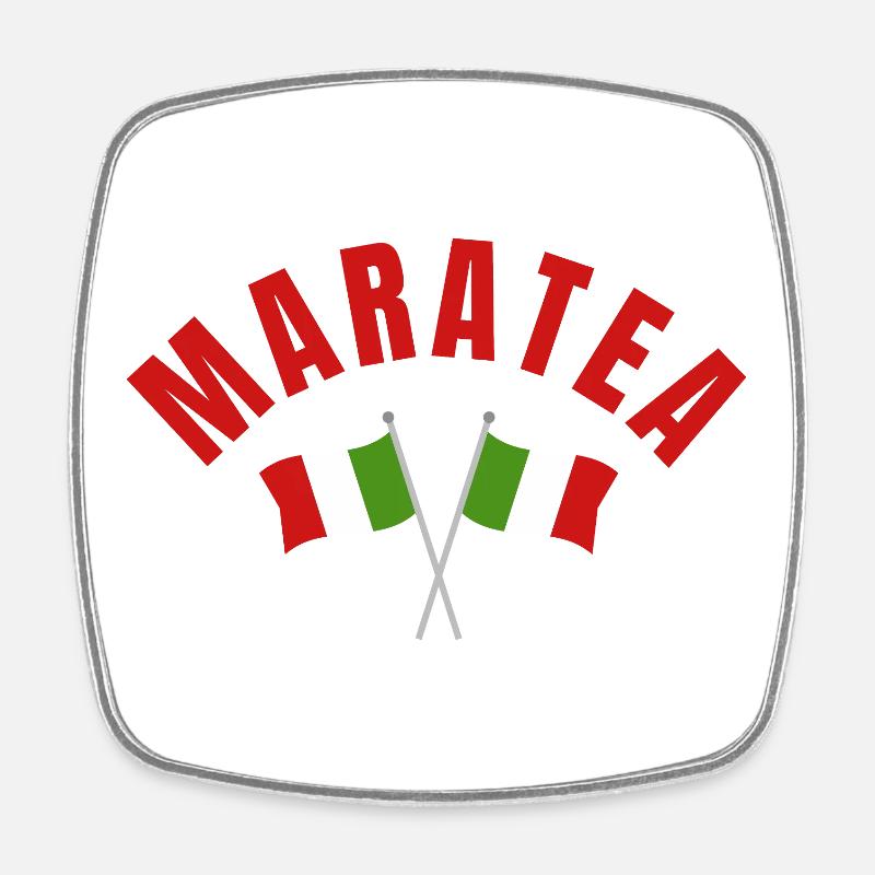Maratea: Crossed Italian Flags - Square fridge magnet - white