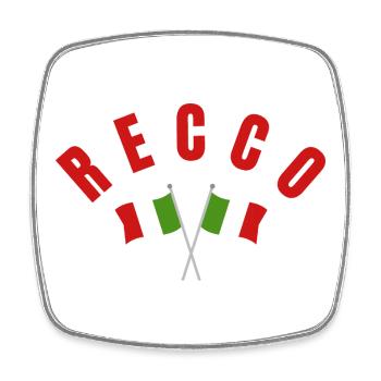 Recco Drapeaux italiens croisés - Magnet carré - blanc - Devant
