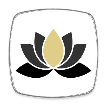  Edle Lotusblume Spa Wellness - Viereckiger Kühlschrankmagnet - Weiß - Vorne