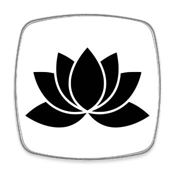 Lotusblume Yoga Silhouette - Viereckiger Kühlschrankmagnet - Weiß - Vorne